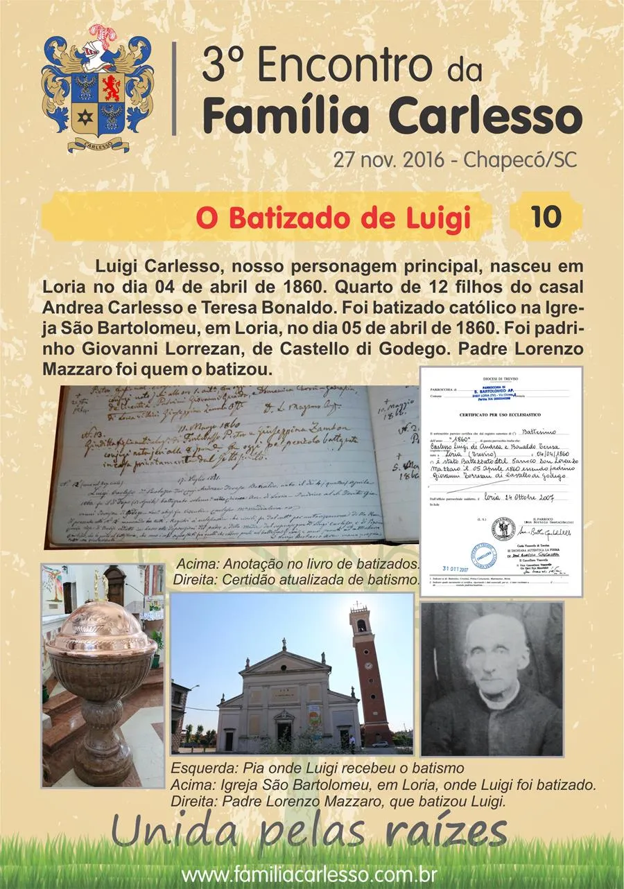 História da Família Carlesso, painel 10: O Batizado de Luigi