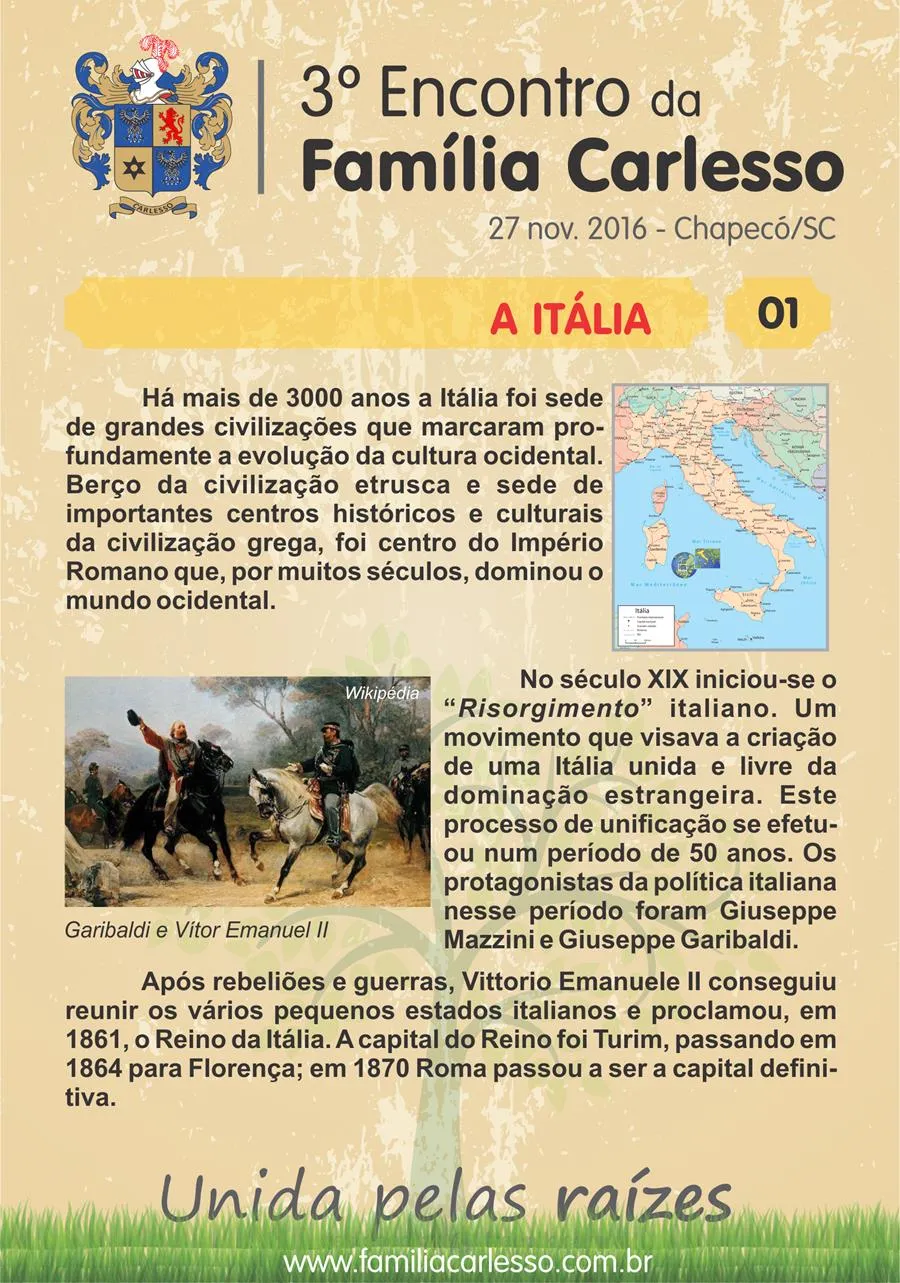 História da Família Carlesso, painel 01: A Itália