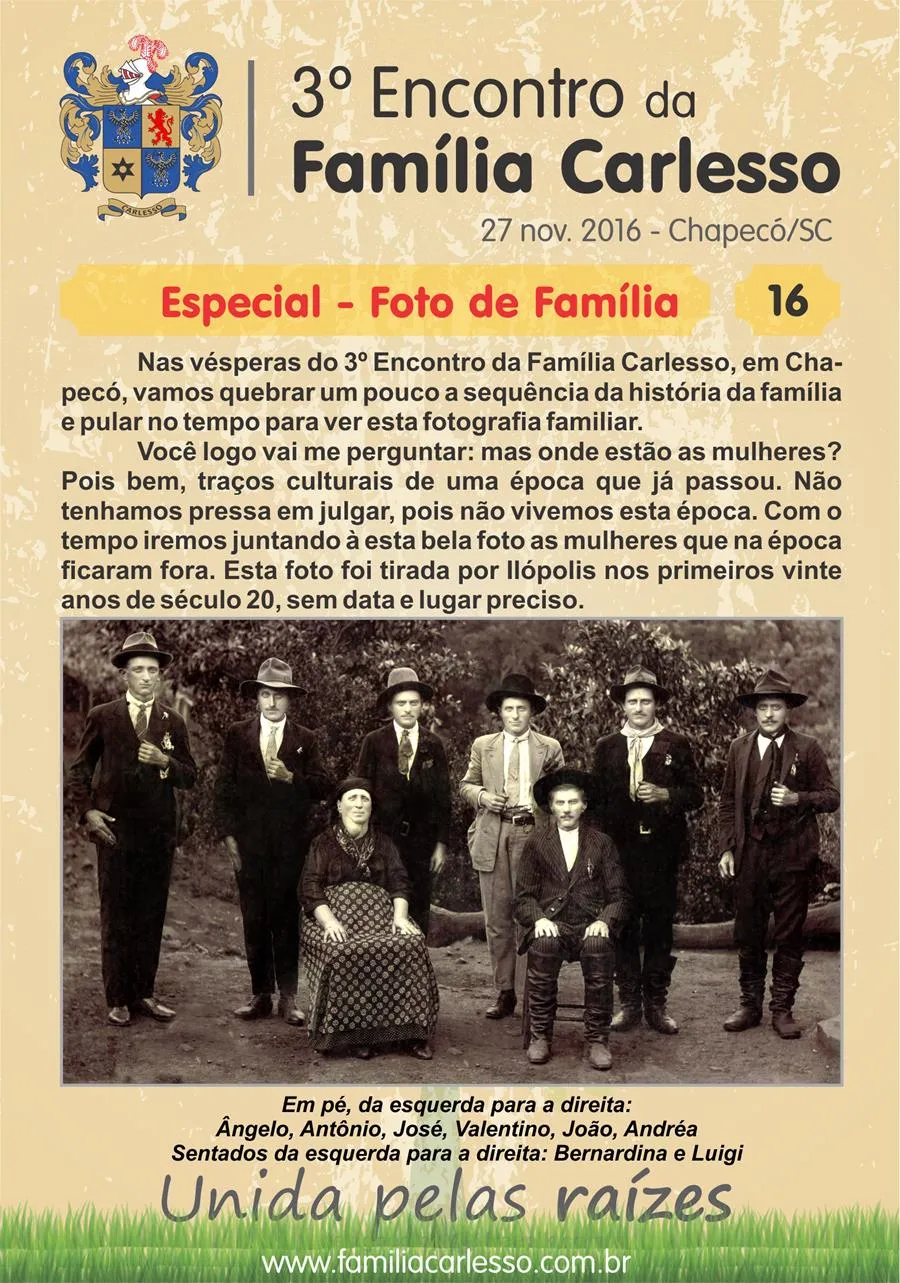 História da Família Carlesso, painel 16: Especial - Foto de Família